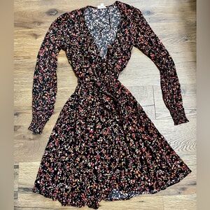 Seraphine maternity Black Floral Wrap Dress